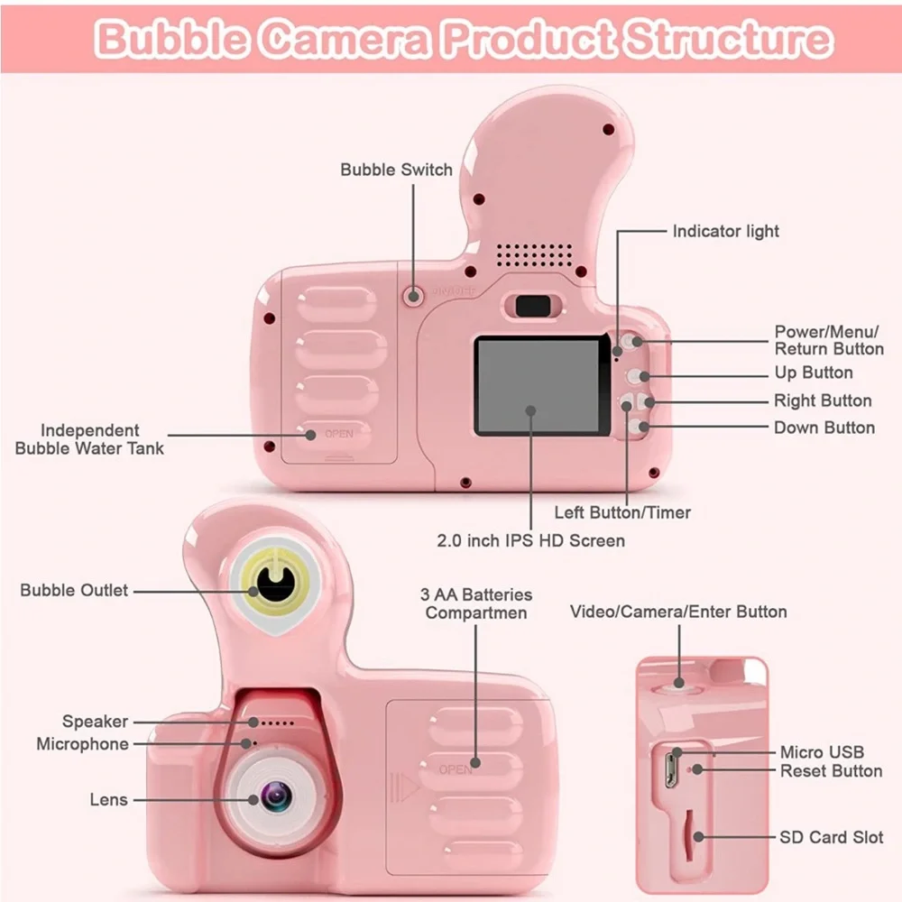 Brand new super cute kid camera bubble machine
